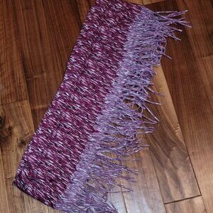 Pink fringe infinity scarf